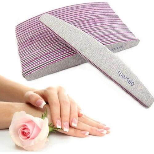 5Pcs/Lot Nail File 100/180 Sanding Buffer Block Pedicure Manicure Buffing Polish Beauty Tools Professional Nail Files Grey Boat