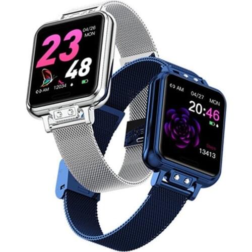 Stainless Steel Smart Watch Heart Rate Monitor Sport Fitness Tracker Bracelet Girls Women Smartwatch for iOS Android Phones