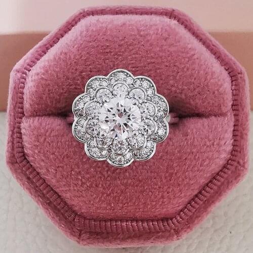 2021 new luxury 925 sterling silver Plum engagement ring for women lady anniversary gift jewelry bulk sell Resizable R5913
