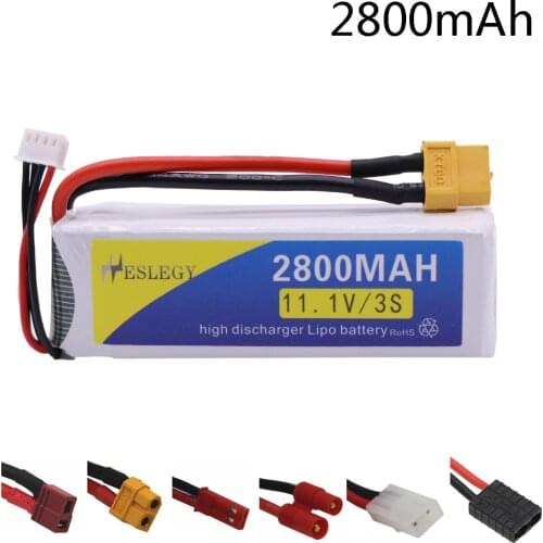 Upgrade 11.1V 2800mAh Lipo Batterry 40C XT60/BANANA/T Plug For RC Quodcopter toy Cars Boat Drone Spare Parts 3S 2200mah 11.1 V
