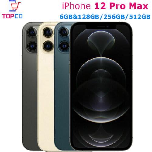 Original Apple iPhone 12 Pro Max 5G LTE Mobile 6.7'' 6GB&128/256/512GB IOS A14 Bionic Hexa Core Triple 12MP Face ID Cellphone