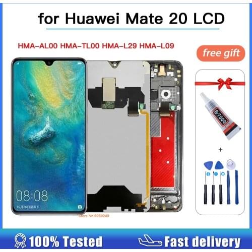 Super Amoled original LCD Display For HUAWEI Mate 20 Mate20 HMA-TL00/L29/L09/AL00 LCD Screen Touch Digitizer Assembly with frame