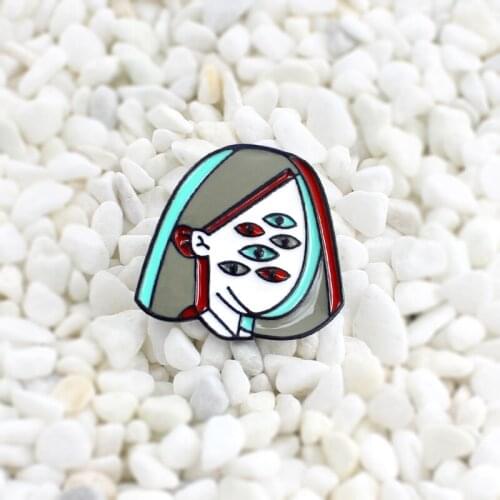 Perspective Depicts Arachne soft Enamel Pin Mysterious six-eyed girl Personality badge Clothes hat lapel pin creative gift