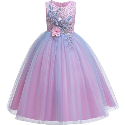 Flower Girl Opening Ceremony Dance Performance Embroidery Dress Girls Birthday Party Dinner Presidents Dress
