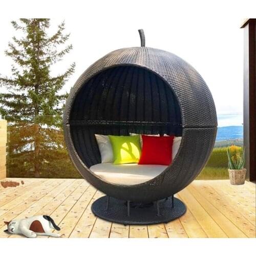 New arrival patio wicker outdoor beach garden lounge chair daybed furniture