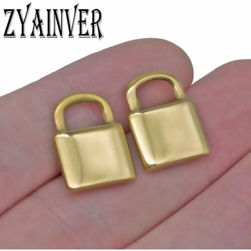 5pcs 304 Stainless Steel Lock Charms Hip Hop Necklace Pendant PadLock DIY Jewelry Making Accessories Wholesale Supplies Men Gift