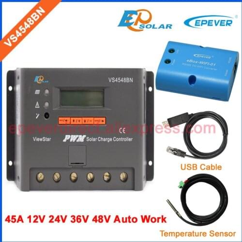 PWM EPEVER Regulator for off grid tie solar system Controller VS4548BN 45A 45amps EPsolar Wifi eBOX and USB Connect PC cable