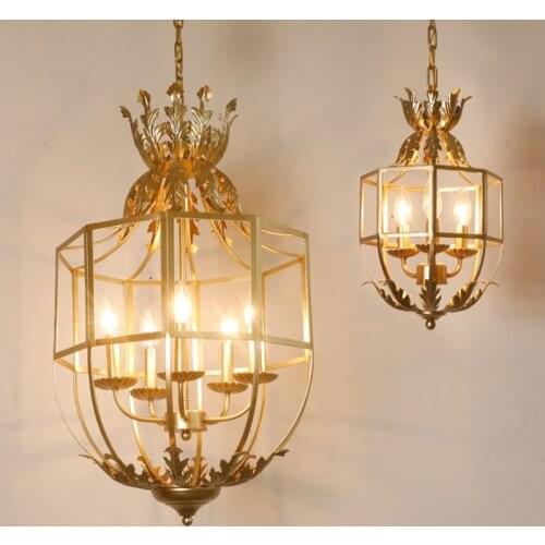 Retro old wrought iron chandelier vintage loft industrial metal pendant lamp bedroom porch corridor chandeliers