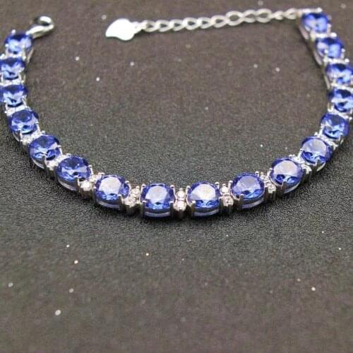 The best gift for engagement Kyanite Bracelet 925 sterling silver Fine jewelry Natural And Real Kyanite Bracelet Nerw Arrival