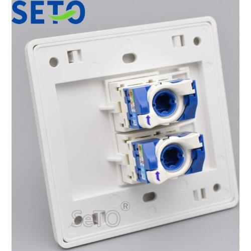 SeTo 86 Type Rotate Gigabit Network RJ45 Cat6 Wall Plate Socket Keystone Faceplate