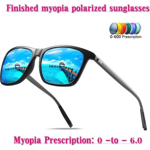 MINCL prescription sunglasses Finished vintage aluminum magnesium square Sunglasses men polarized mirror myopia sunglasses NX