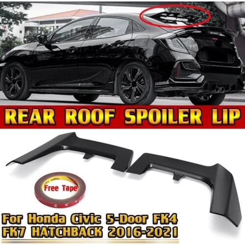 Car Rear Roof Trunk Boot Lip Spoiler Wing Lip Wing Spoiler for Honda Civic 5 Door FK4 FK7 HATCHBACK 2016-2021 Black