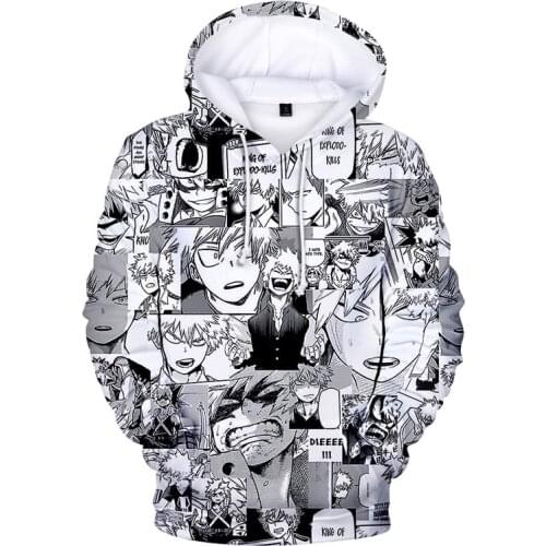 2020 Boku No Hero Academia Hoodies Men/Women Streetwear Sweatshirts Harajuku Tracksuit Bakugou Collages Oversized Pullovers