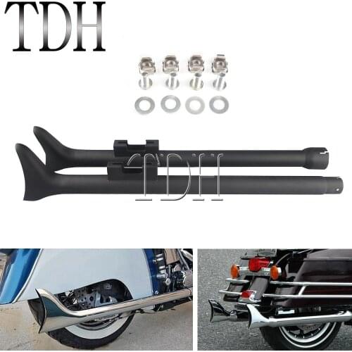 Motorcycle 33" Fishtail Exhaust Slip-On Muffler Tail Tube For Harley Touring Bagger Dresser FLHR/FLHT/FLHTCU/FLTR/FLHX 2017-Up