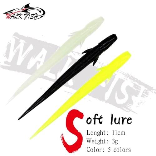 WALK FISH 10pcs/lot 11cm 3g soft lure bait Simulated Loach Jighead Swimbait Wobblers Artificial Tackle Silicone Worm Carp Jig