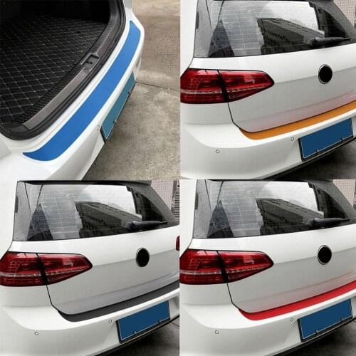 3D Carbon Fiber Car Rear Bumper Trunk Scuff Protective Anti-Scratch Guard Decal Sill Cover Trim Sticker Strip Edge H0S9