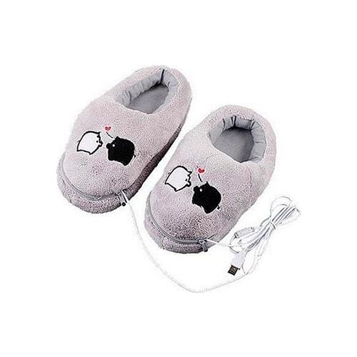 1 Pair Practical Safe And Reliable Plush USB Foot Warmer Shoes Cute Rabbits Soft Electric Heating Slipper christmas Gift