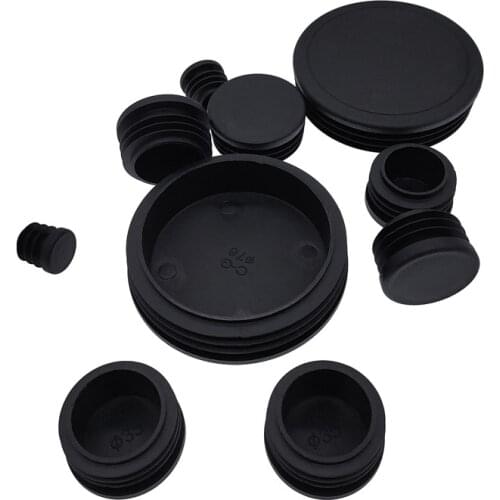 10PCS Plastic Black circular pipe plug Furniture Leg plug Anti Slip Feet Protector Pad Plastic round tube cap plug