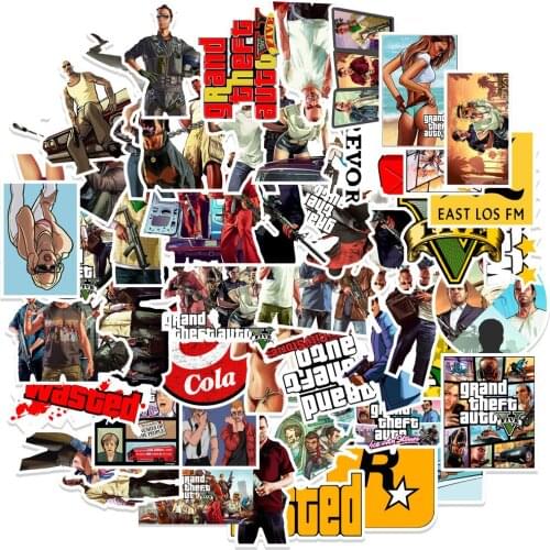 10/50pcs/pack Hot Action Games GTA5 Stickers For Motorcycles Water cups Furniture Childrens toys Luggage Skateboards Computers