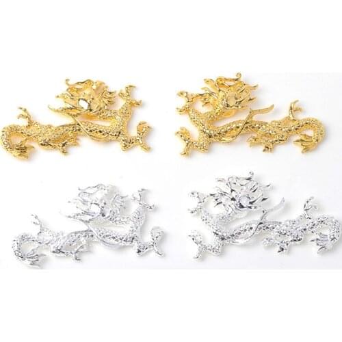 10 Pcs 35*51mm Filigree Craft Charms Connectors Chinese Style Dragon Hair Accessories Findings Jewelry Making
