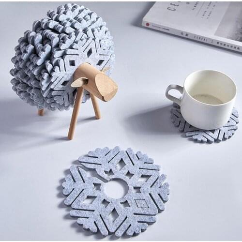12pcs Drink/Tea Potholder Coaster Felt Cup Mug Mats Table Desktop Decor Creative Tableware Potholder Cusion Home Desk Decoration
