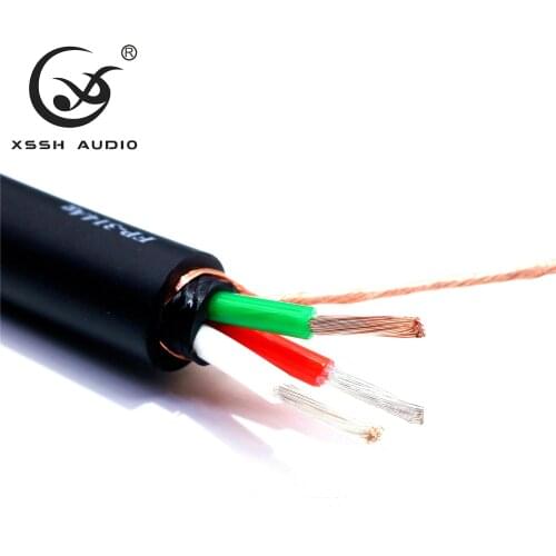 1m ~ 10m FP-314Ag μ-Ag OFC Series Pure Copper Silver Bulk Black shield AC 3 core 12mm Electrical power supply Cable Cord Wire