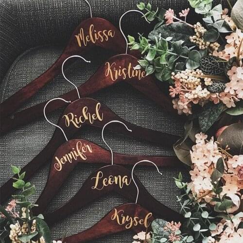 2.5cm Wedding Custom Name Vinyl Sticker For Wood DIY Hanger Bridal Wedding Party Birthday Stickers Decal Bride Groom Gift