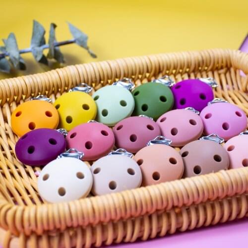 20 PCS 35 MM Round Shaped Pacifier Clip Silicone Bead Baby Teether Teething Accessories Clip Nipple Clasps Toy