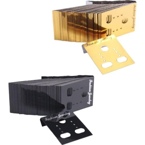 2000 Pieces Earring Display Cards 8-hole Card To Show Earring Studs, Black + Golden