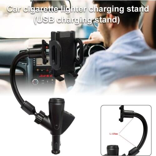 360 Degree Adjustable Mobile Phone Holder Universal Car Navigation Bracket Dual USB Car Charger USB Charging Stand