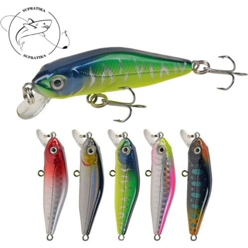 5Pcs/set 3D Eyes Fake Bait Outdoor Mini 6cm/4.5g Diving ABS Plastic Hard Bait Freshwater Stream Bionic Bait 8# With Sharp Hook