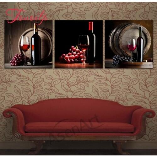 5D Grape wine 5d diamond painting Kitchen decor,full diamond embroidery 3d,diamond mosaic needlework home decoration gifts
