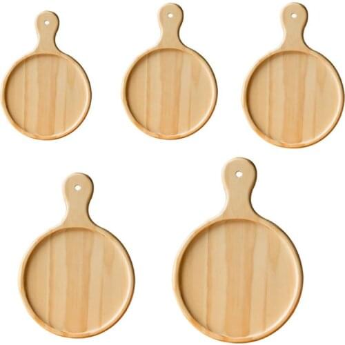 6/8/9/10/12 Inch Wooden Pizza Board with Handle Baking Tray Cutting Board Platte 896A