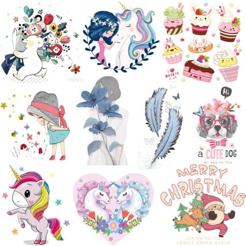 Diy Applique Flowers/Animal Sewing For Shirt Heat Transfer Vinyl Washable Sticker Stripe On Clothes Iron On Transfer Patch Badge