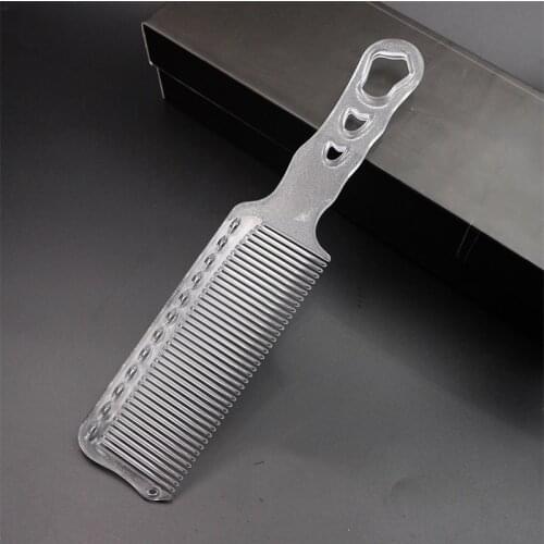 Barbershop Transparent Anti-static Hair Cutting Comb ABS Material Salon Haircut Non-slip Handle Flat Top Comb Hair Clipper