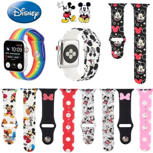 Anime Disney Mickey Minnie Strap for Apple Watch 6 Se 5 Band 44mm 40mm 38mm 42mm Smart Watch Bracelet on IWatch Series 4 3 2 1
