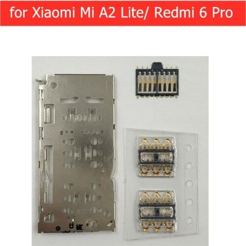 For Xiaomi Mi A2 Lite/ Redmi 6 Pro SIM Card Reader Card Slot Tray Holder Connector Socket Replace Repair Spare Parts