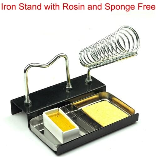 Double Metal Base Soldering Iron Gun Holder Stand Mount Support Station With Rosin Sponge For Free