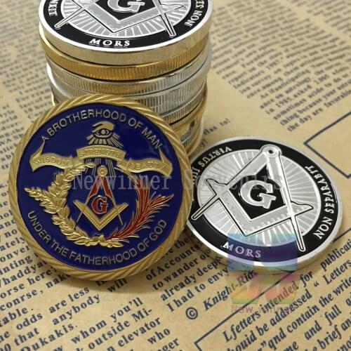 Euro Masonic Association Under A Brotherhood Of Man The Fatherhood Of God Gold Plated Token Challenge Commemorative Coin