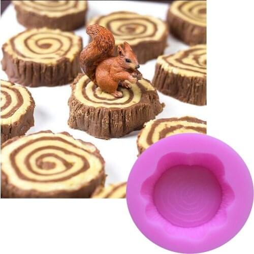 Stump And Tree Annual Ring Shaped Silicone Cake Decoration,Biscuit Fondant Chocolate Mold Jelly Candy Cookie Mould E290