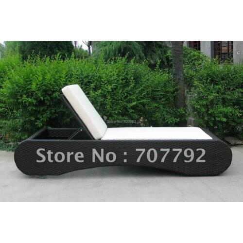 Hot sale SGZA-0060 Elegant black rattan deck chair furniture