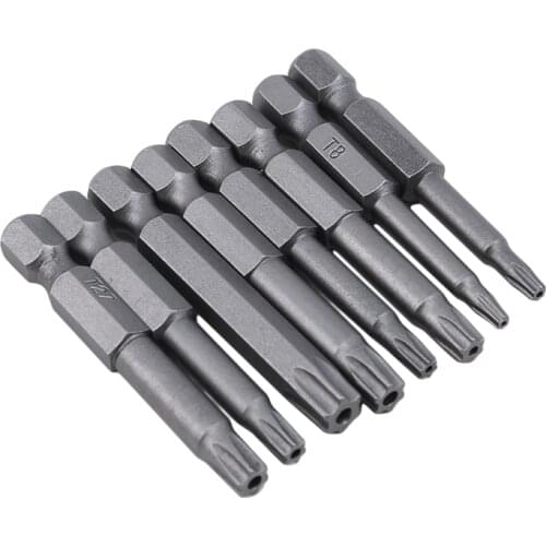 50mm 8Pcs & 12Pcs Set Security Tamper Proof Magnetic Screwdriver Drill Bit Screw Driver Bits Hex Torx Flat Head Hand Tools