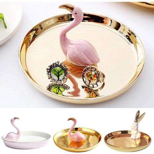 Exquisite Ceramic Necklace Earrings Ring Storage Dish Trinket Tray Holder