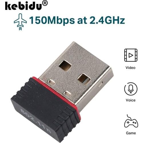 Kebidu MT7601 Mini USB WiFi Adapter 802.11 B/g/n Wi-Fi Dongle 150Mbps High Gain Wireless Antenna Wifi For PC Laptop Computer