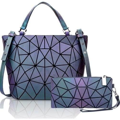 Women Handbags Bag Set Crossbody Bags For Women 2020 Geometric Luminous Shoulder Bag Female Purse And Wallet Tote Bag