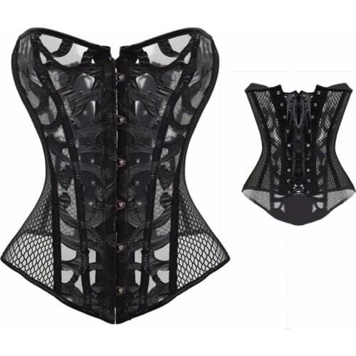 Corset Waist trainer corset Steampunk Gothic Sexy Burlesque Costume Mesh Shaper Corselet Plus Size XS-6XL Sexy Lingerie Corset