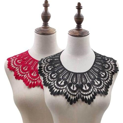High Quality Water-Soluble Lace Collar Polyester Silk Embroidery Chest 3D Hollow Embroidery False Collar DIY Lace Accessories