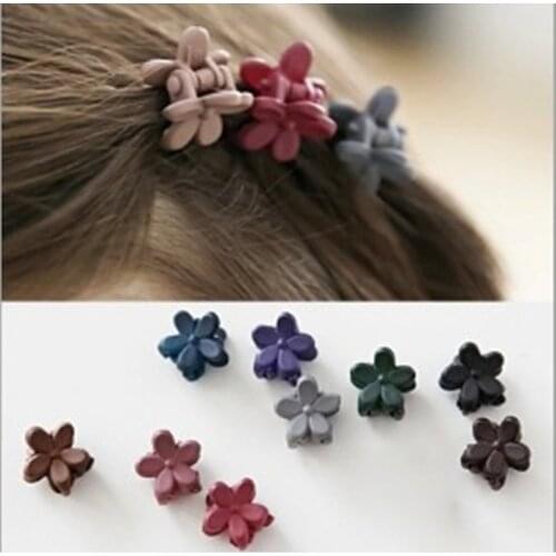 10 pcs New Fashion Baby Girls Small Hair Claw Cute Candy Color flower Hair Jaw Clip Children Hairpin Hair Accessories Wholesale