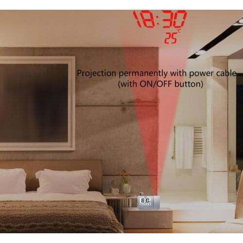 MultiFunction Projection Alarm Clock Digital Date Snooze Function Backlight Projector Desk Table Led Clock With Time Projection