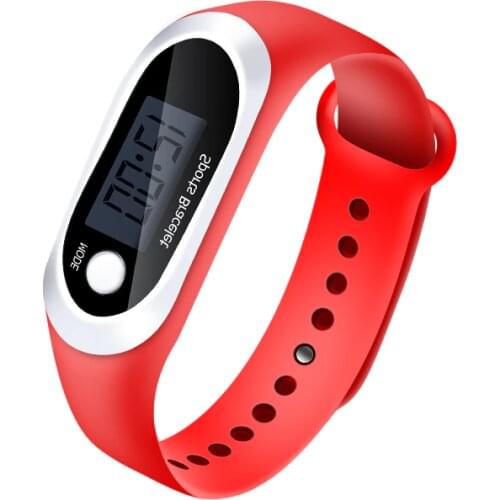 Fashionable LED Digital Display PC Surface Electronic Watch Breathable Sweat-proof Silicone Strap Ladies Sports Digital Watch